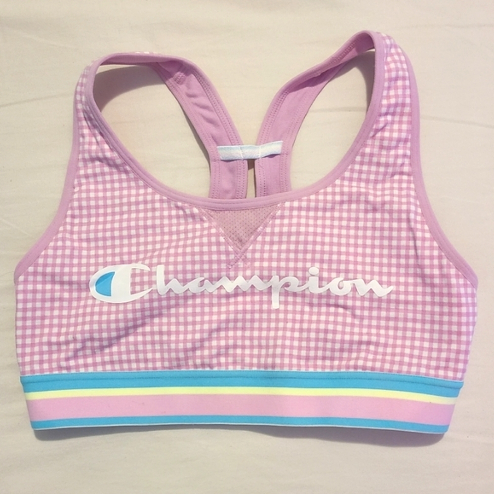 🌻 champion • pastel gingham sports bra